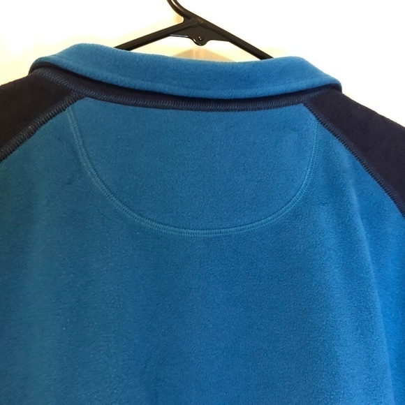 LLBEAN Mens Black and Blue 1/4 Zip Fleece Pullover Size Large - Picture 3 of 9